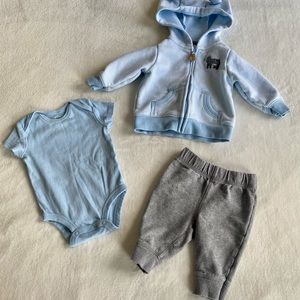 Carter’s 3-Pc Hoodie, Bodysuit & Jogger Pants Set